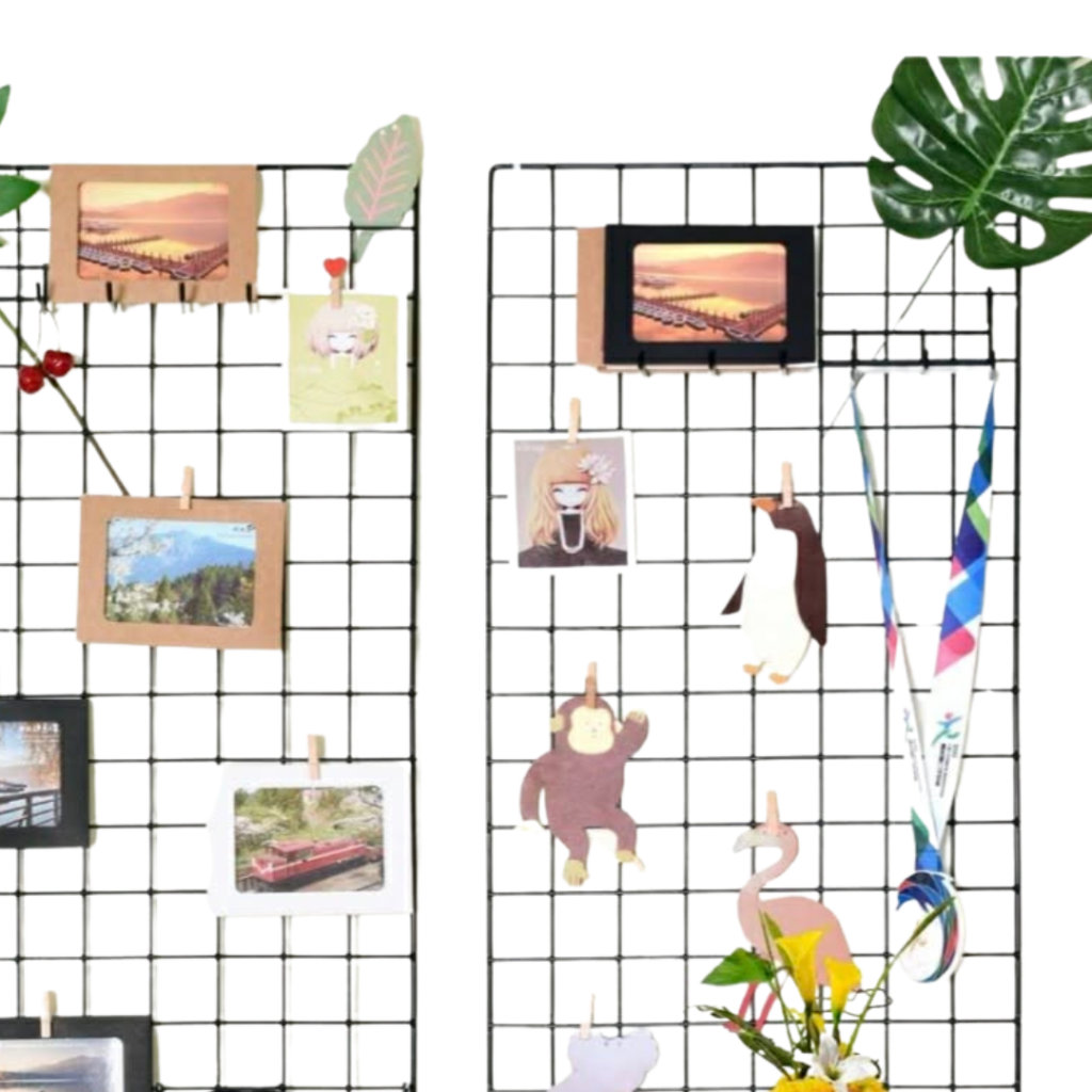 Wall Photo Grid Shelf, Wall Hanging Ins Art Display Grid Panel