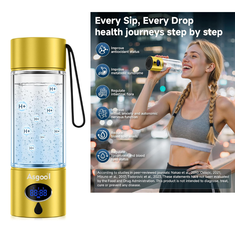 Hydrogen Water Bottle - 5000 PPB in 8 Minutes
