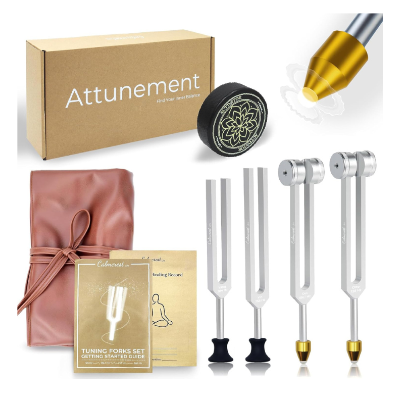 Tuning Forks for Healing Set (128Hz, 136.1Hz, 256Hz, 384Hz)