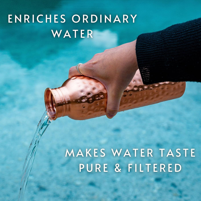 Copper vessel for hydration, enriches ordinary water.