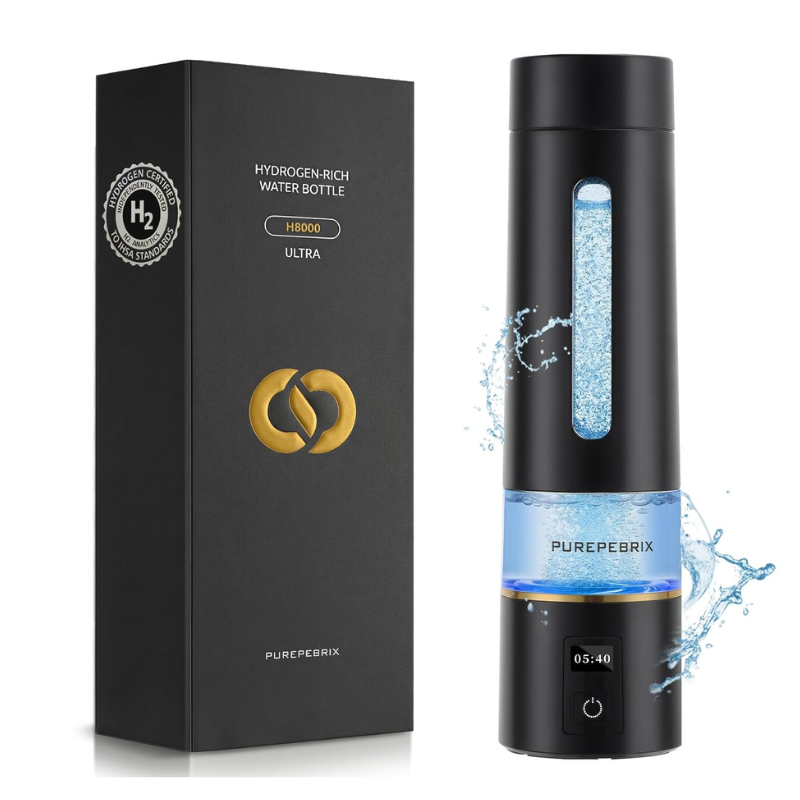 Hydrogen Water Bottle Generator-Up to 8100 PPB Molecular Hydrogen, 12-Hour Hydrogen Retention, IHSA Certified